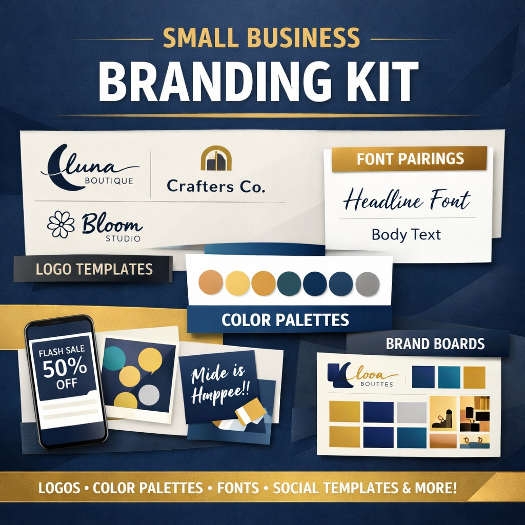 Small Business Branding Kit — Logos, Color Palettes & Social Templates