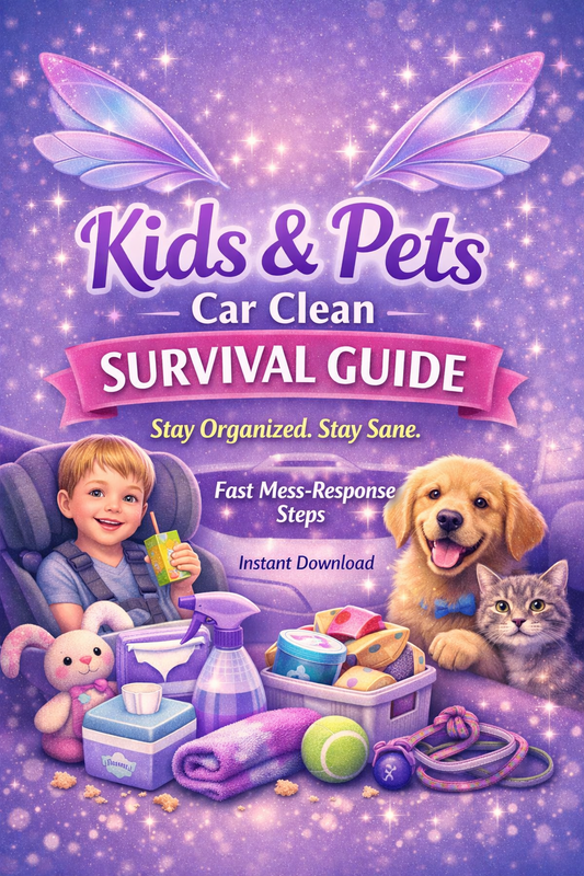 💜 Kids & Pets Car Clean Survival Guide (Digital Download)
Your must‑have guide for staying sane, spotless, and stress‑free on the go